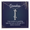 Grandma Guiding Light Multi Vertical Name Necklace