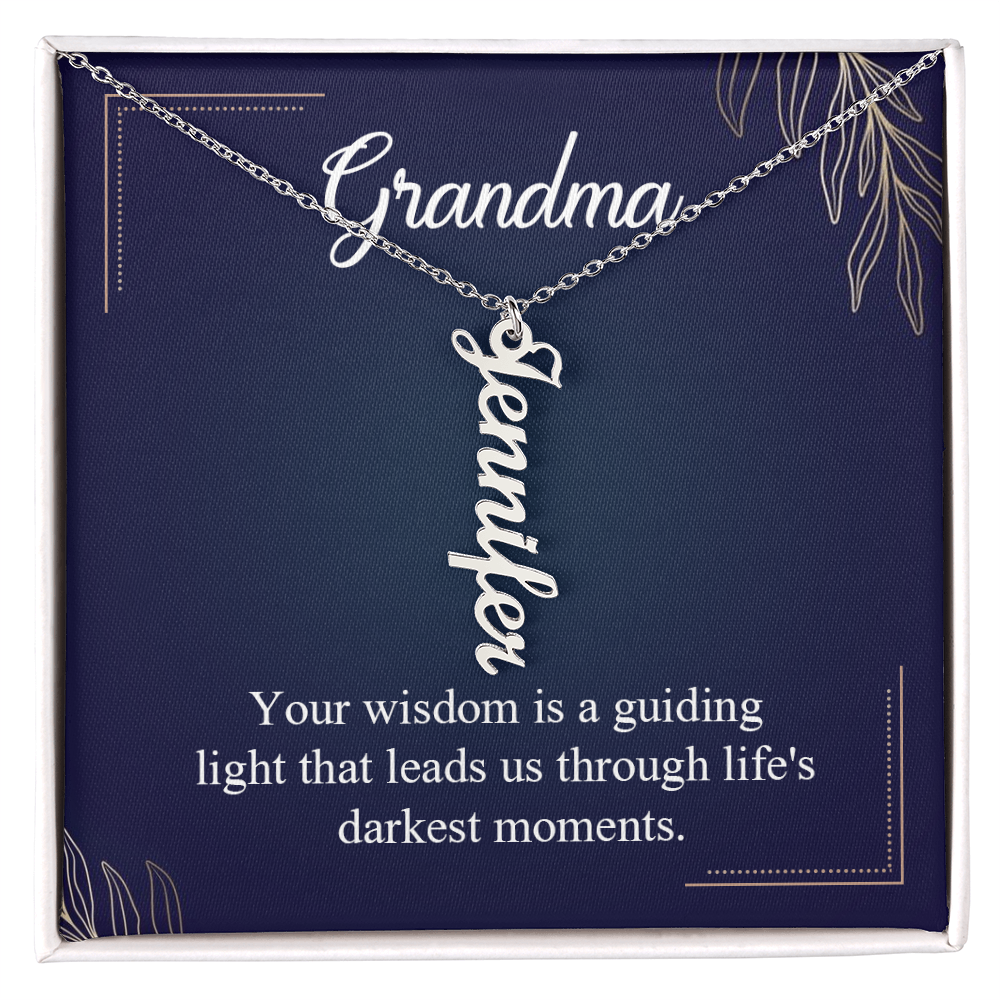 Grandma Guiding Light Multi Vertical Name Necklace