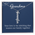 Multi Vertical Name Necklace with Message Card – Design Two