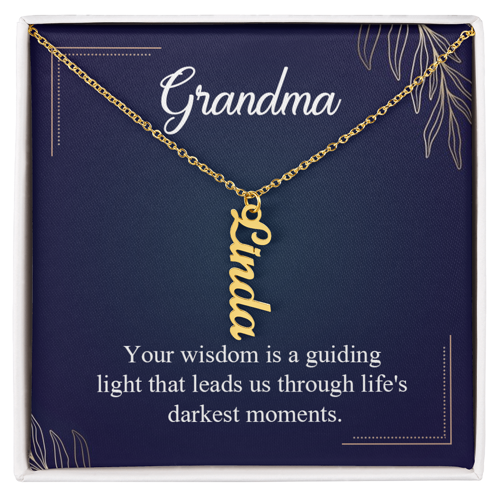 Grandma Guiding Light Multi Vertical Name Necklace