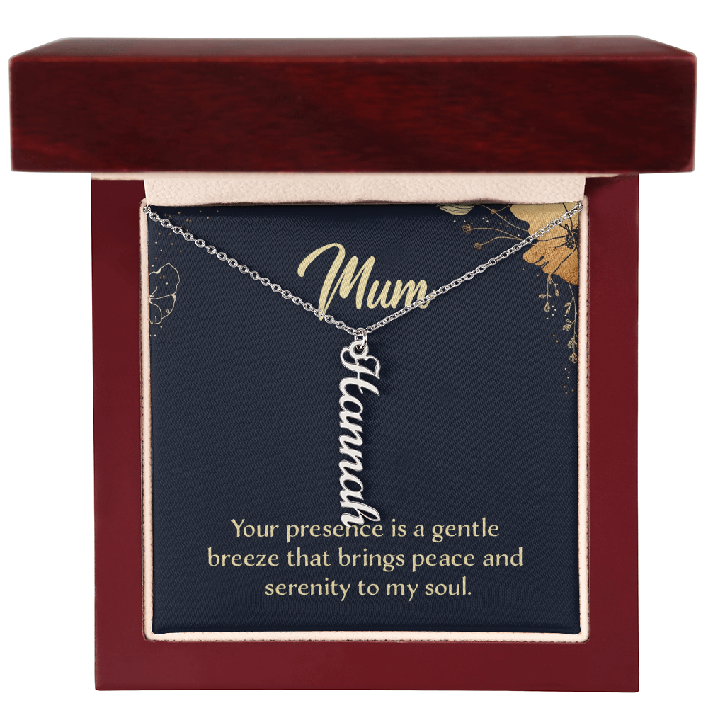 Mum Peace and Serenity Multi Vertical Name Necklace