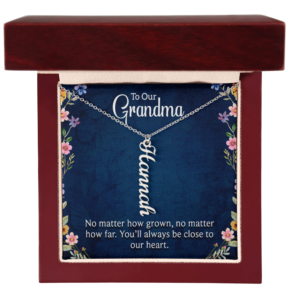 To Our Grandma Close to Our Heart Multi Vertical Name Necklace