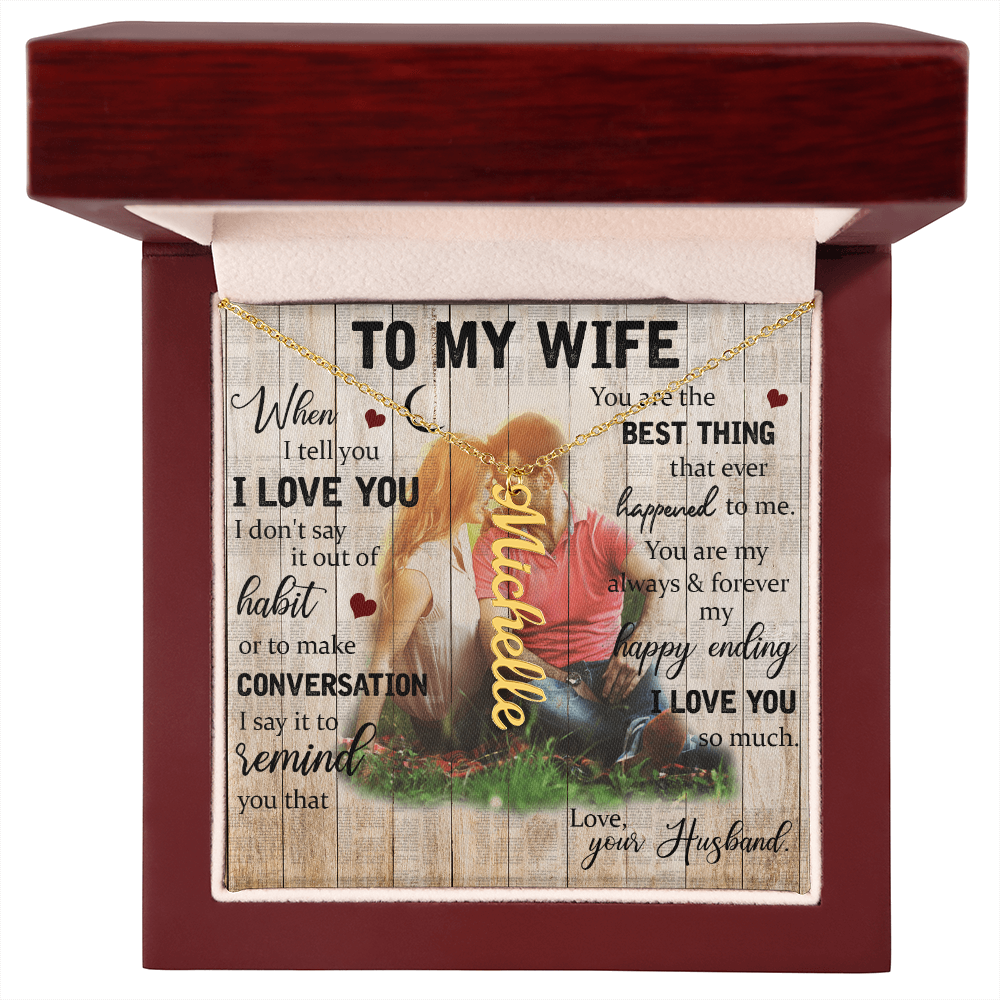 To My Wife Multi Vertical Name Necklace