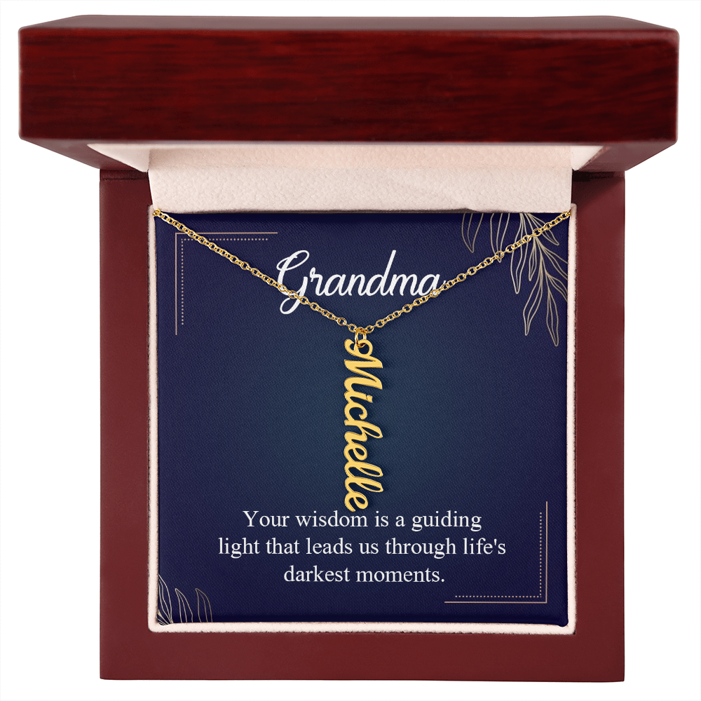 Grandma Guiding Light Multi Vertical Name Necklace