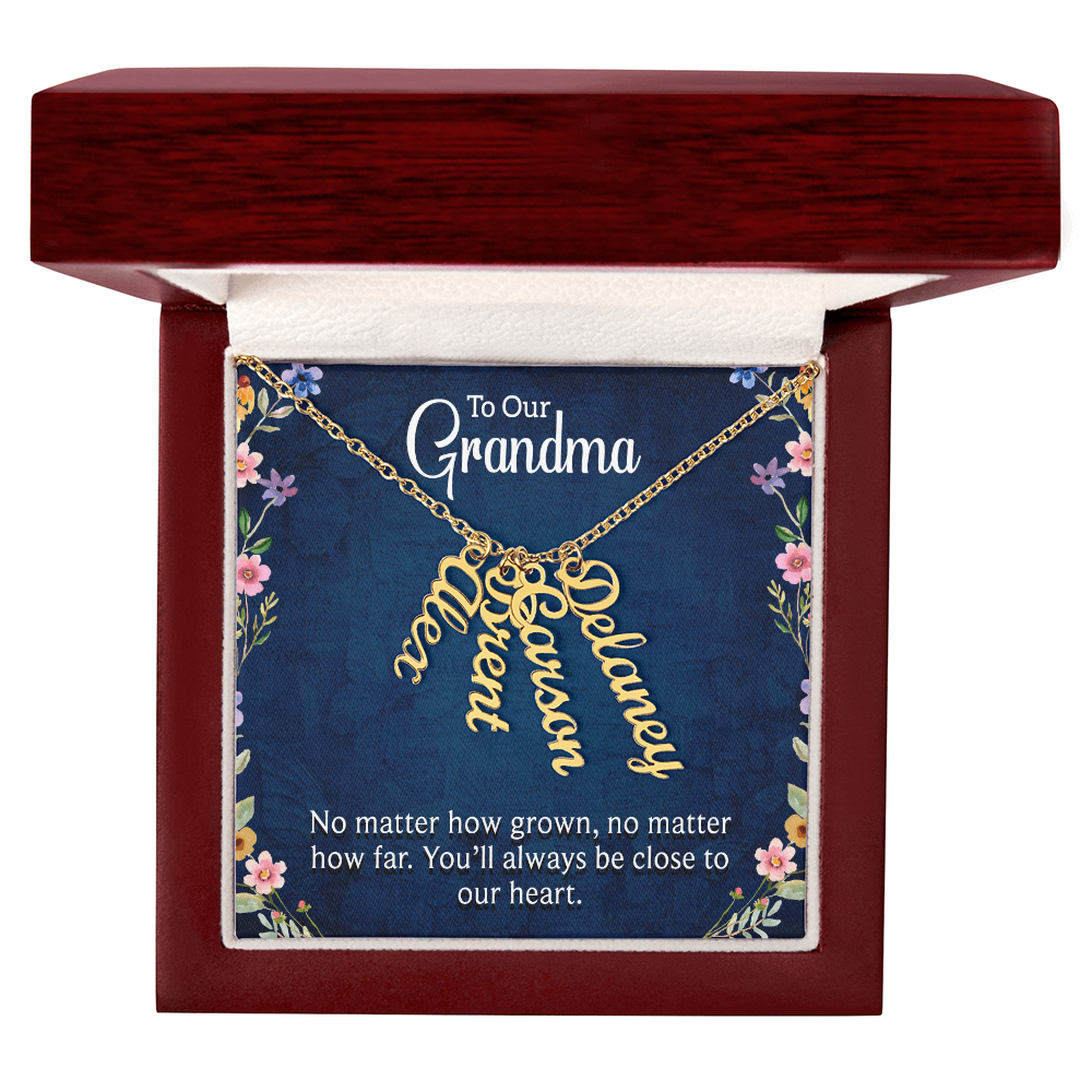 To Our Grandma Close to Our Heart Multi Vertical Name Necklace