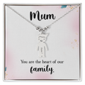 To My Mum Heart of Our Family Engraved Child Charm Necklace