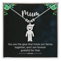 To My Mum Family Glue Engraved Child Charm Necklace