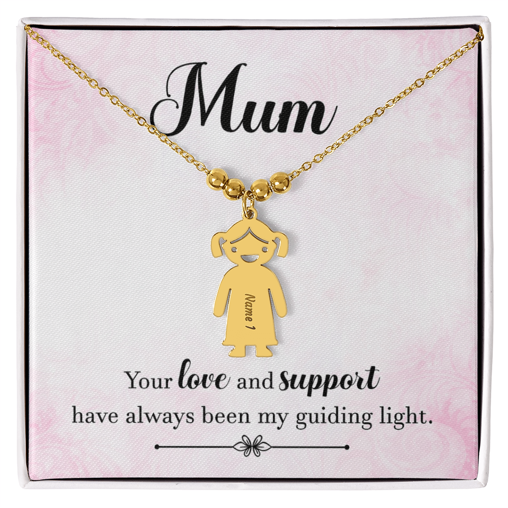 To My Mum Guiding Light Engraved Child Charm Necklace