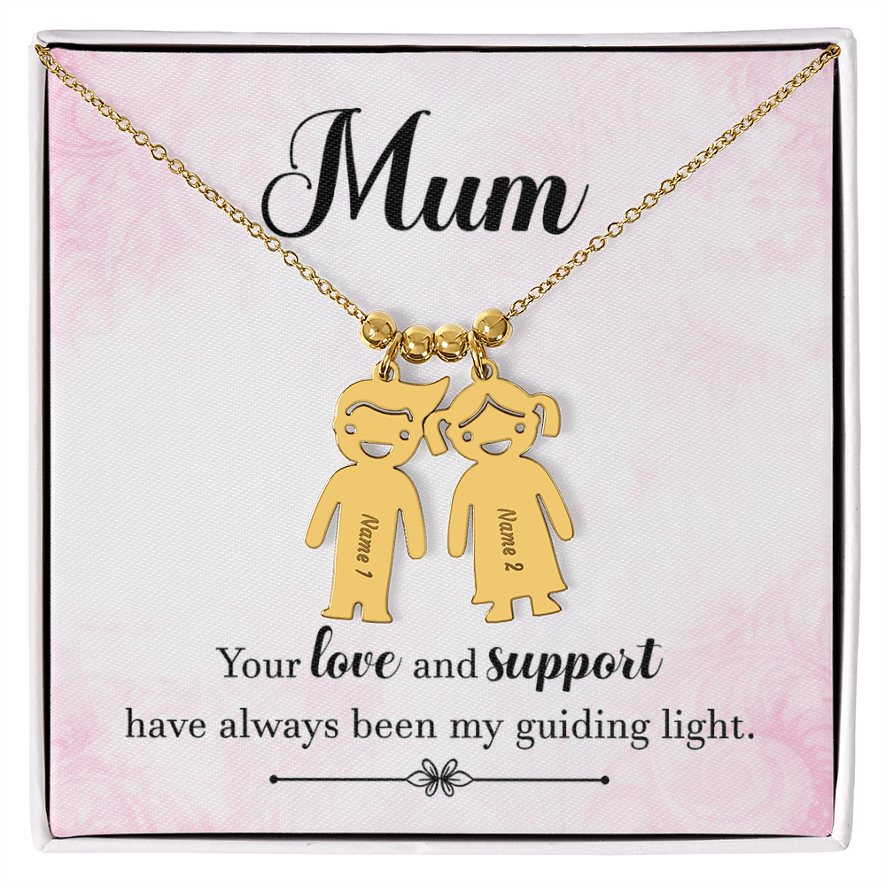 To My Mum Guiding Light Engraved Child Charm Necklace