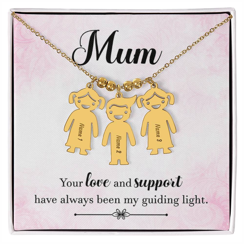 To My Mum Guiding Light Engraved Child Charm Necklace