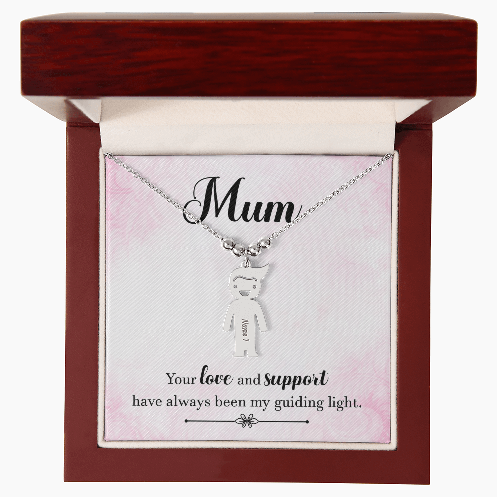 To My Mum Guiding Light Engraved Child Charm Necklace