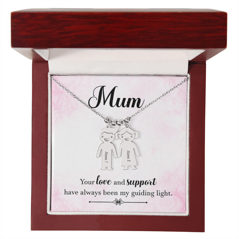 To My Mum Guiding Light Engraved Child Charm Necklace