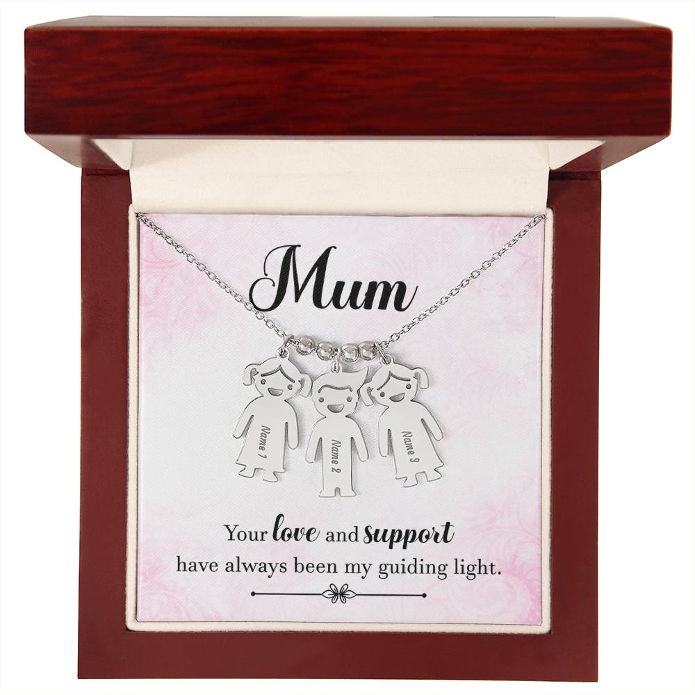 To My Mum Guiding Light Engraved Child Charm Necklace