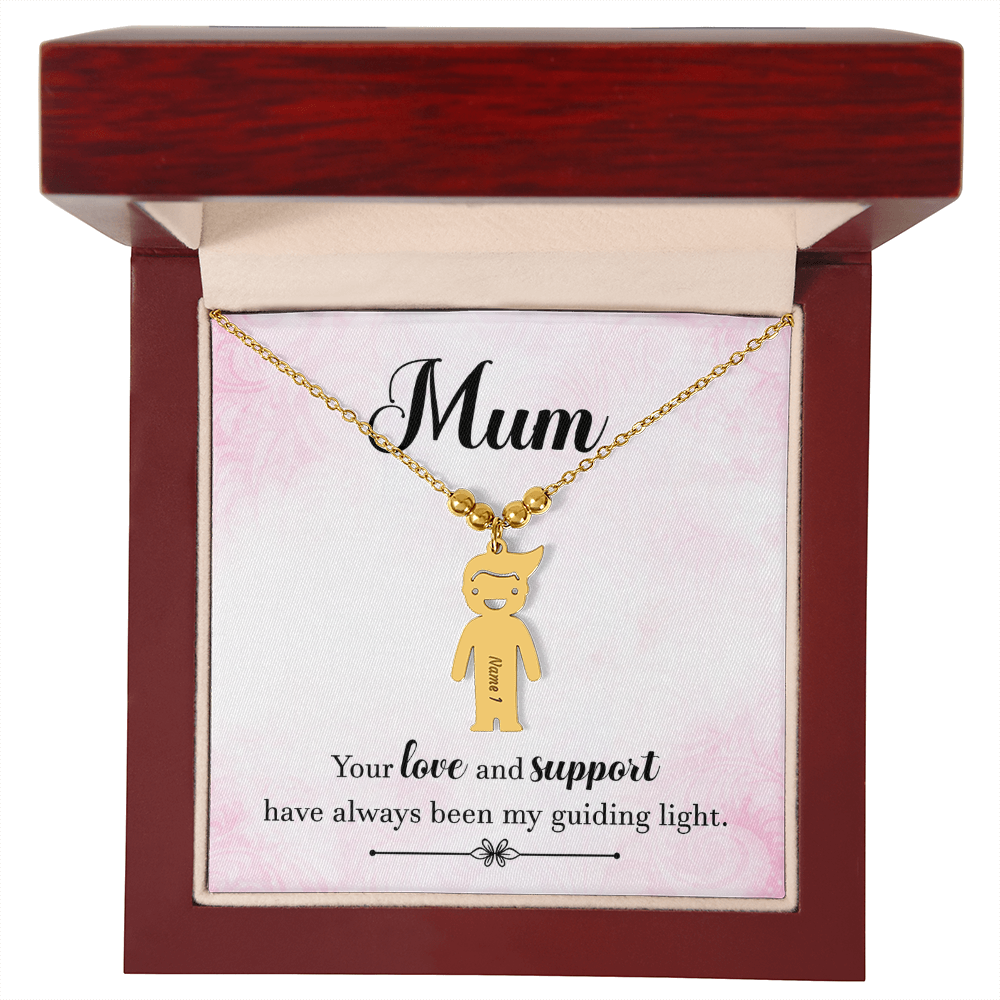 To My Mum Guiding Light Engraved Child Charm Necklace
