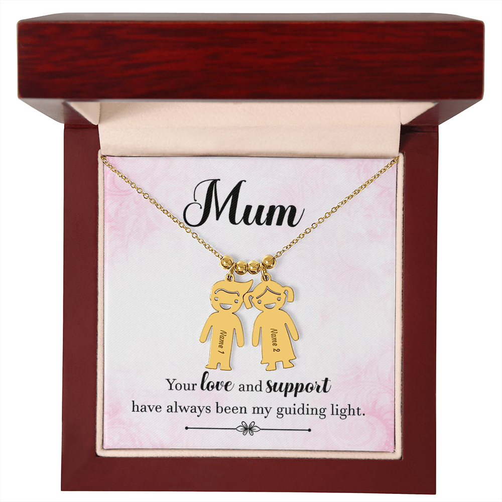 To My Mum Guiding Light Engraved Child Charm Necklace