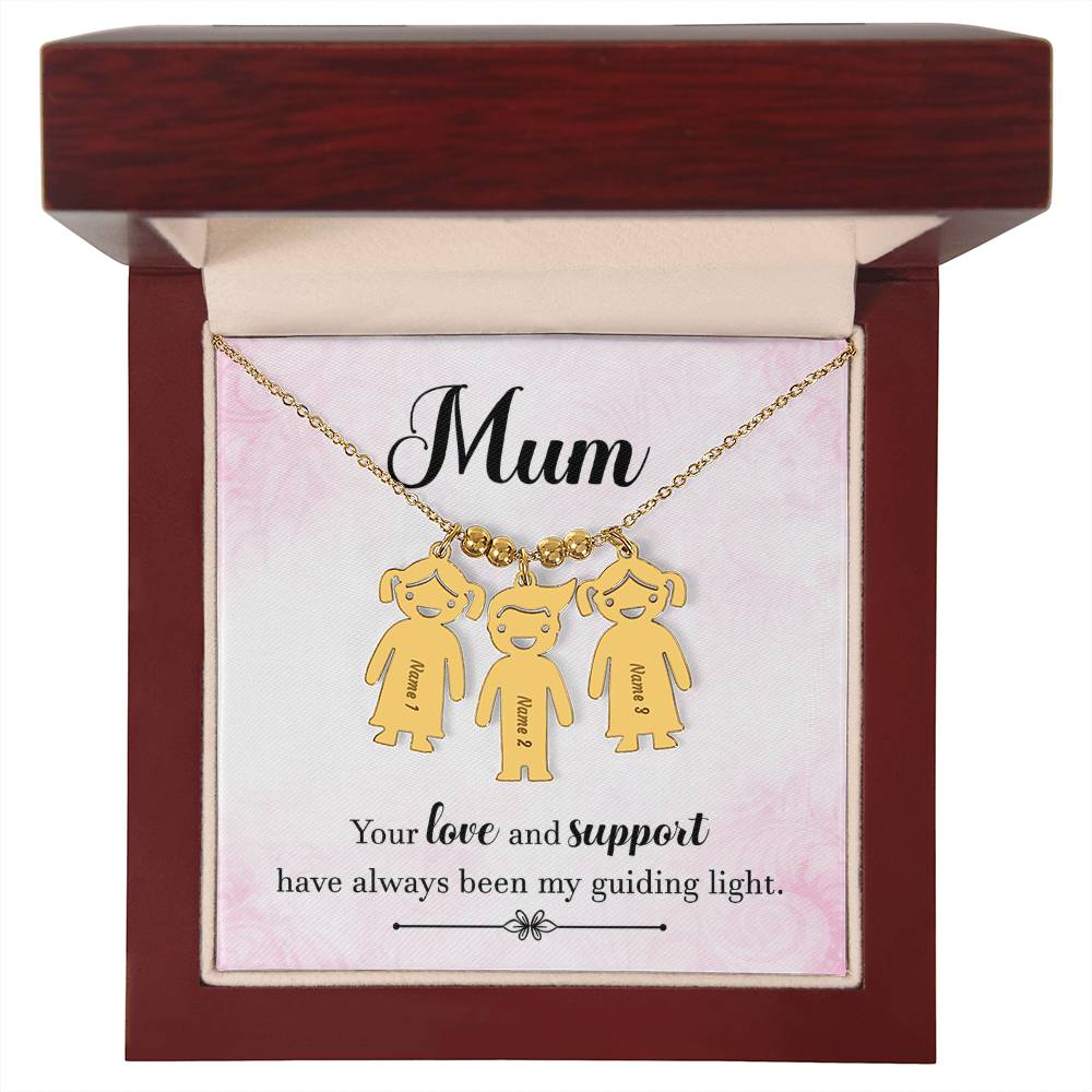 To My Mum Guiding Light Engraved Child Charm Necklace