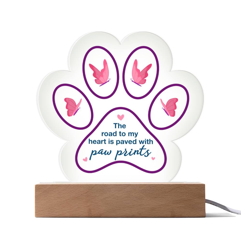 Acrylic Paw Print Plaque Keepsake Gift