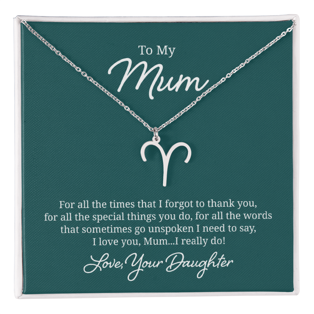 To My Mum Zodiac Symbol Necklace