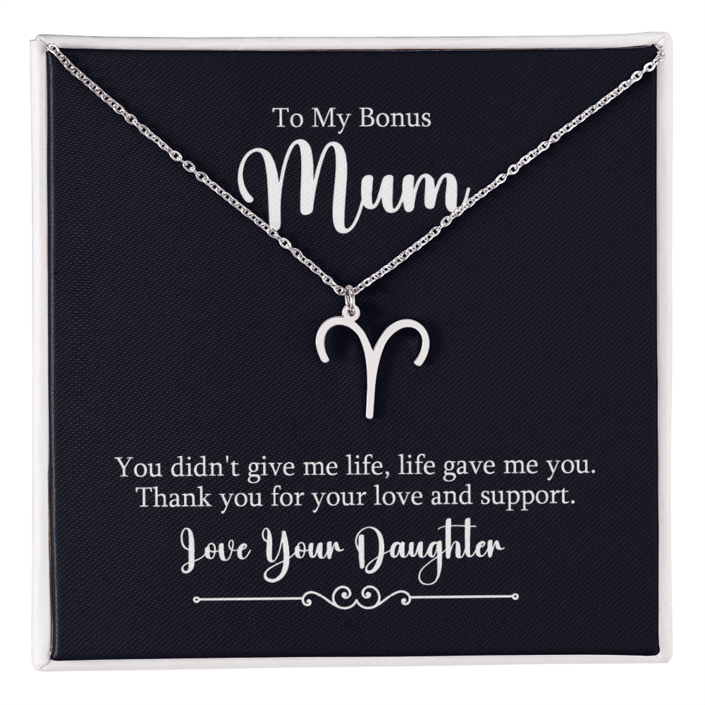 To My Bonus Mum Zodiac Symbol Necklace