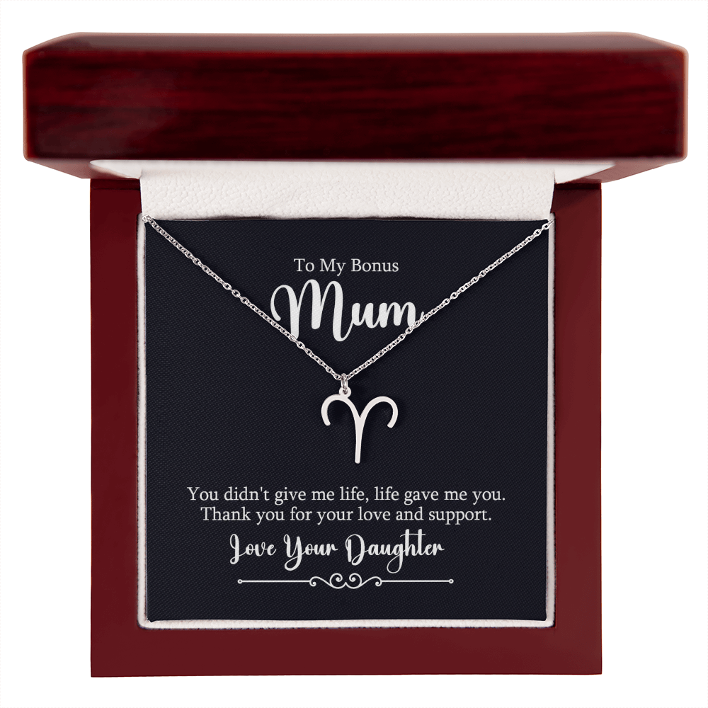 To My Bonus Mum Zodiac Symbol Necklace