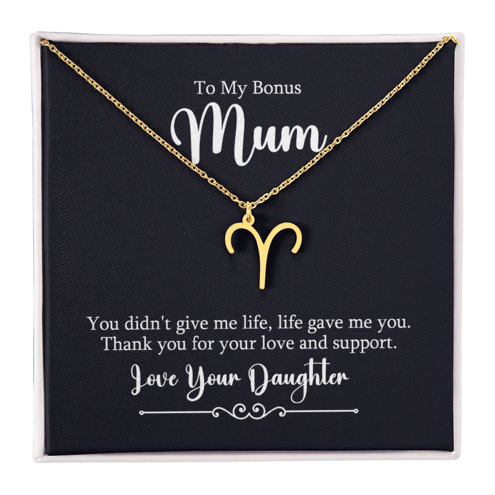 To My Bonus Mum Zodiac Symbol Necklace