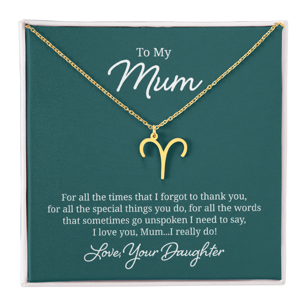To My Mum Zodiac Symbol Necklace