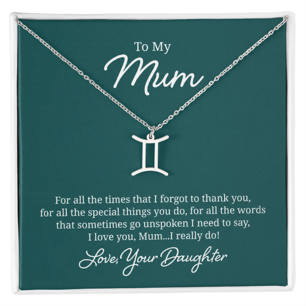 To My Mum Zodiac Symbol Necklace