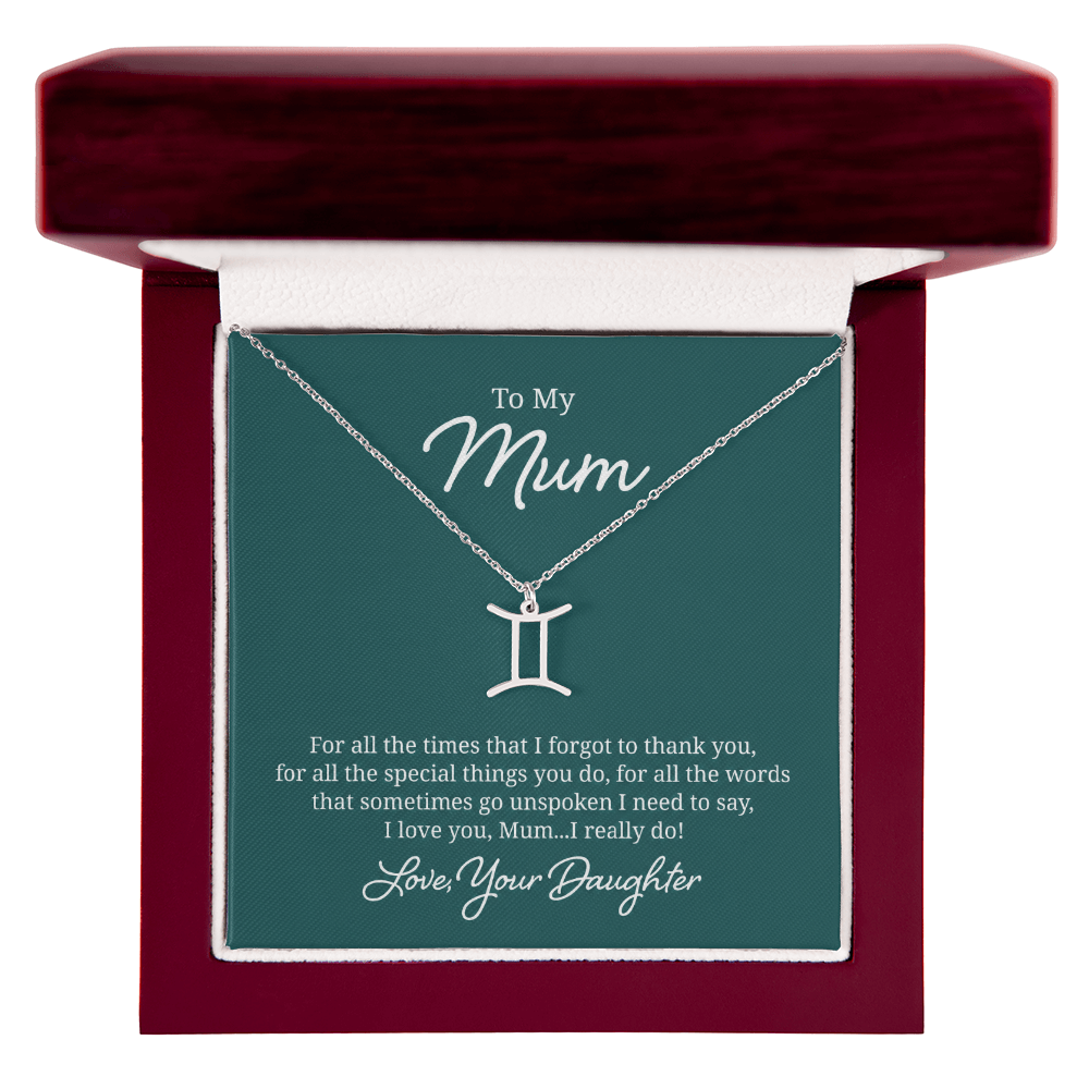 To My Mum Zodiac Symbol Necklace