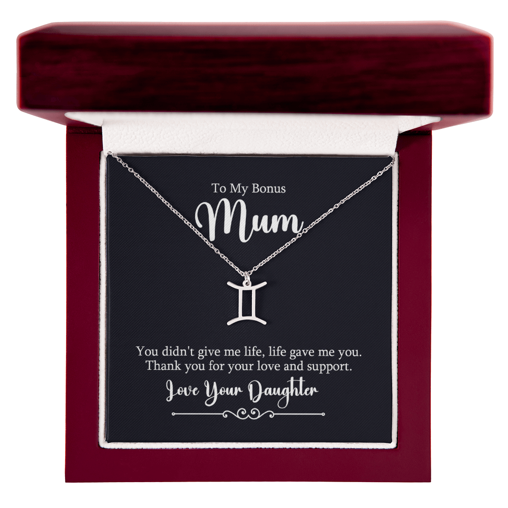 To My Bonus Mum Zodiac Symbol Necklace