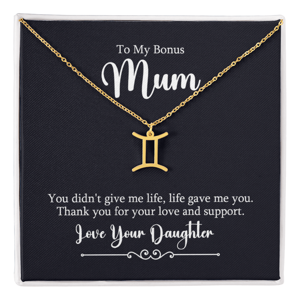 To My Bonus Mum Zodiac Symbol Necklace