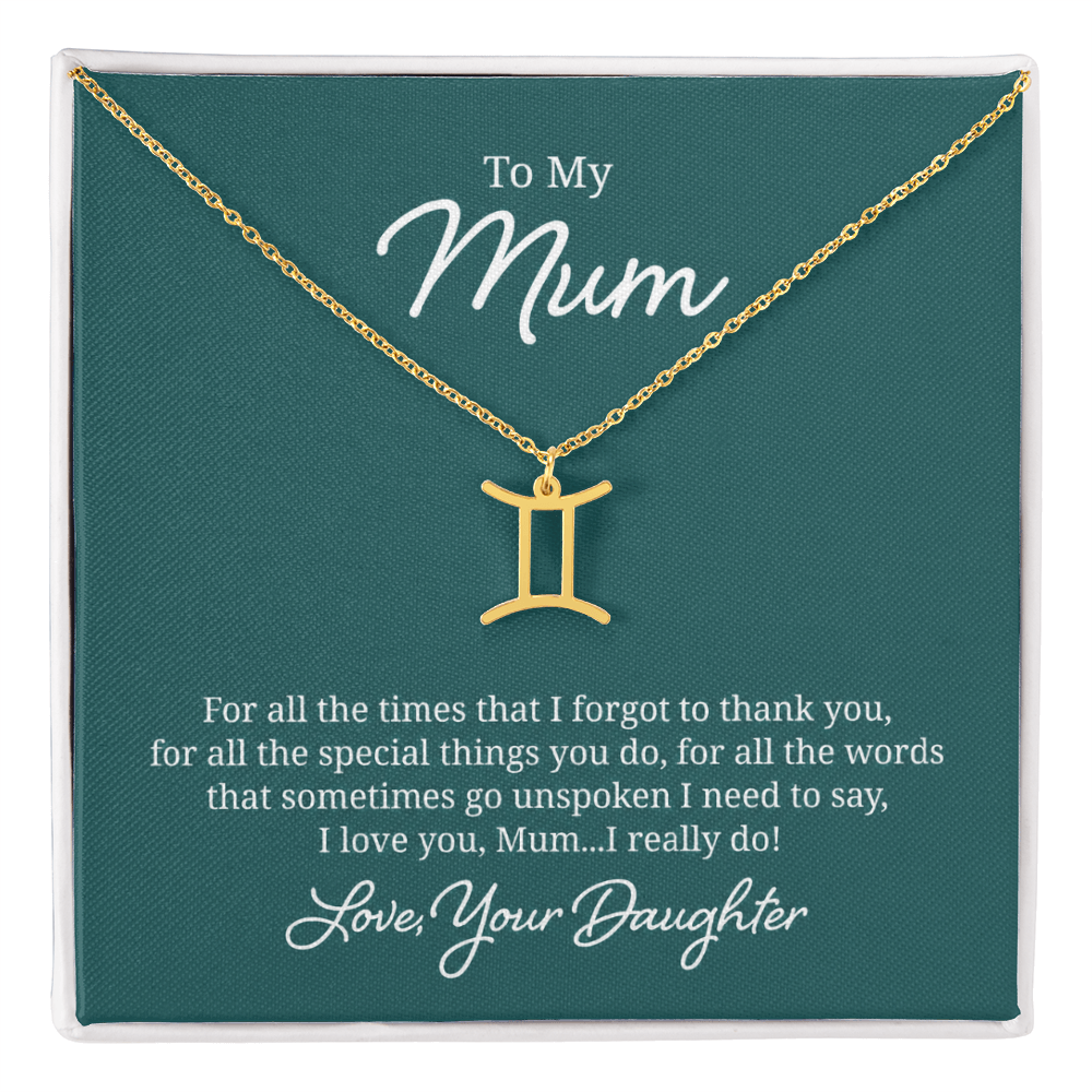 To My Mum Zodiac Symbol Necklace