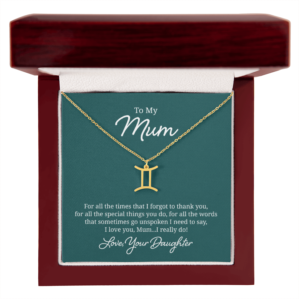 To My Mum Zodiac Symbol Necklace
