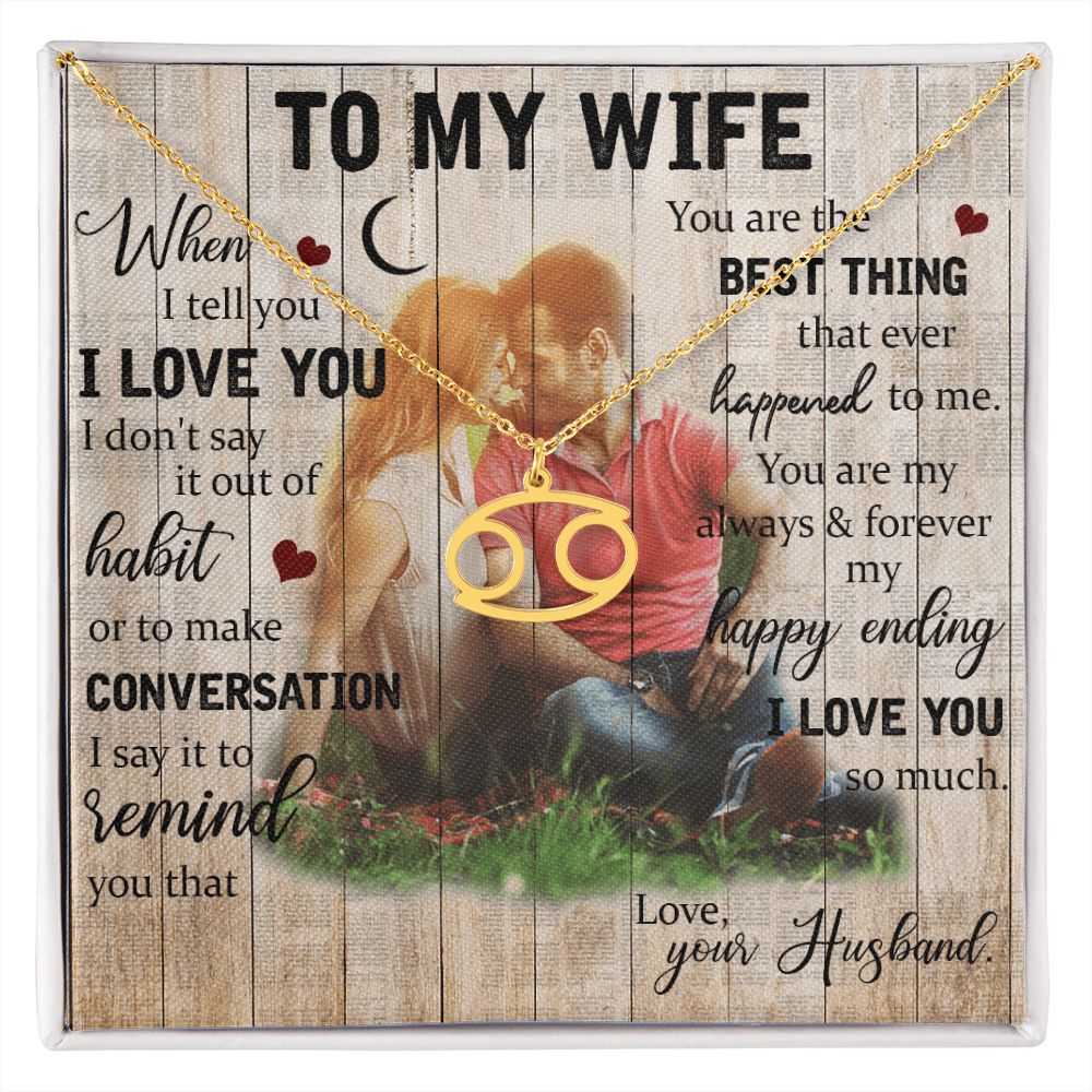 To My Wife Zodiac Symbol Necklace