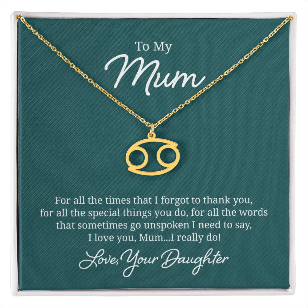 To My Mum Zodiac Symbol Necklace