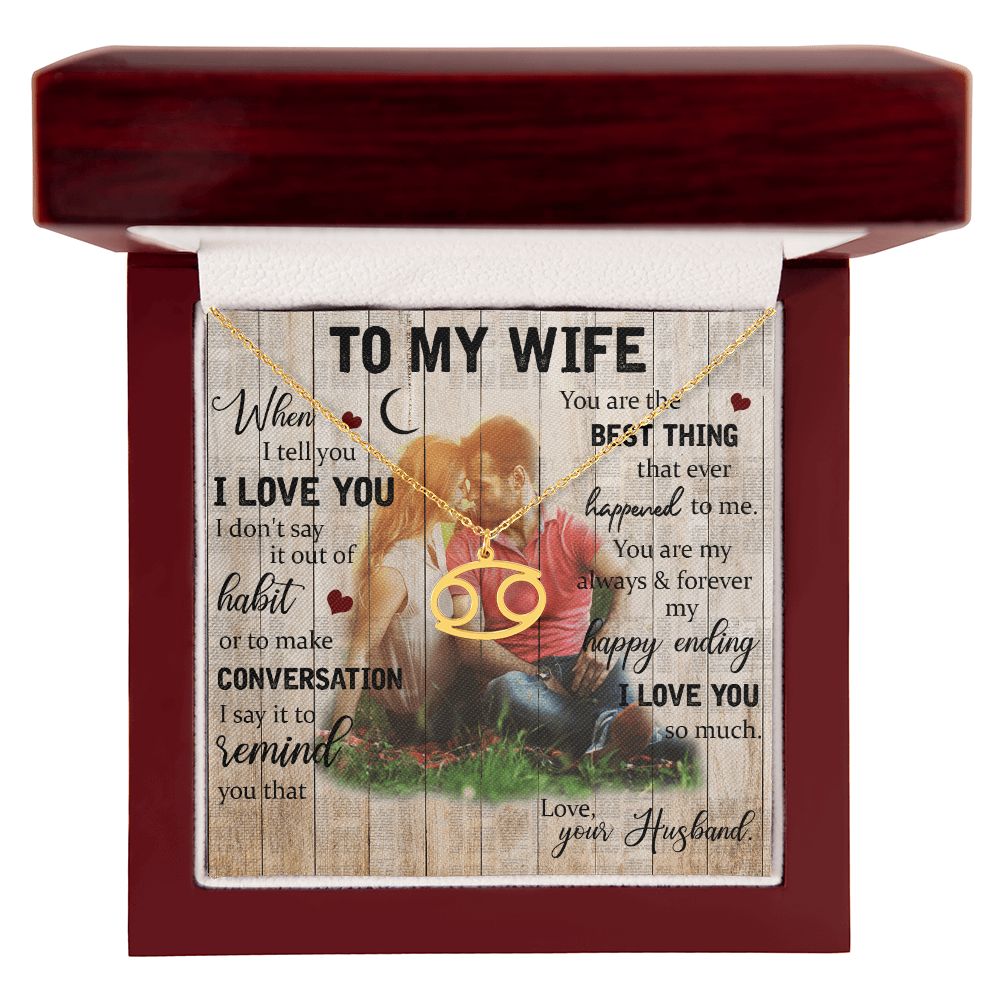 To My Wife Zodiac Symbol Necklace