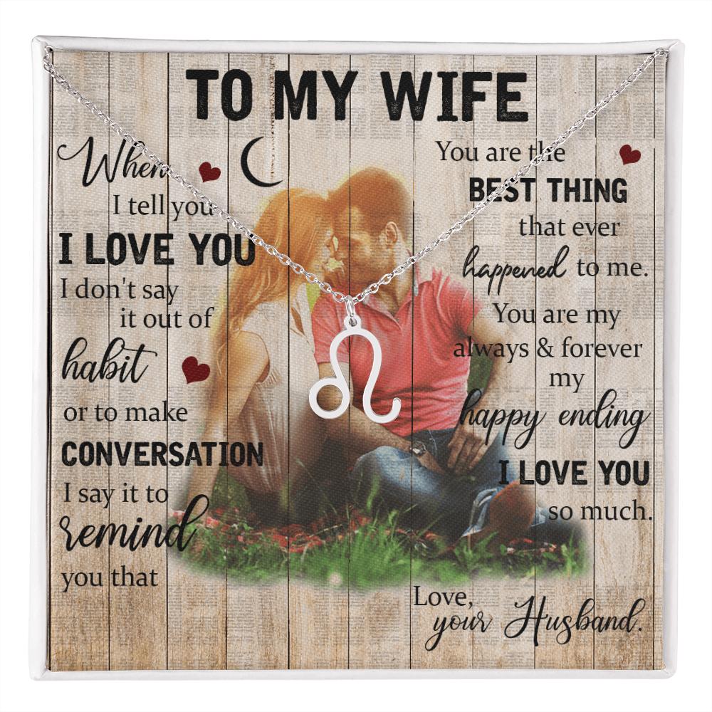 To My Wife Zodiac Symbol Necklace