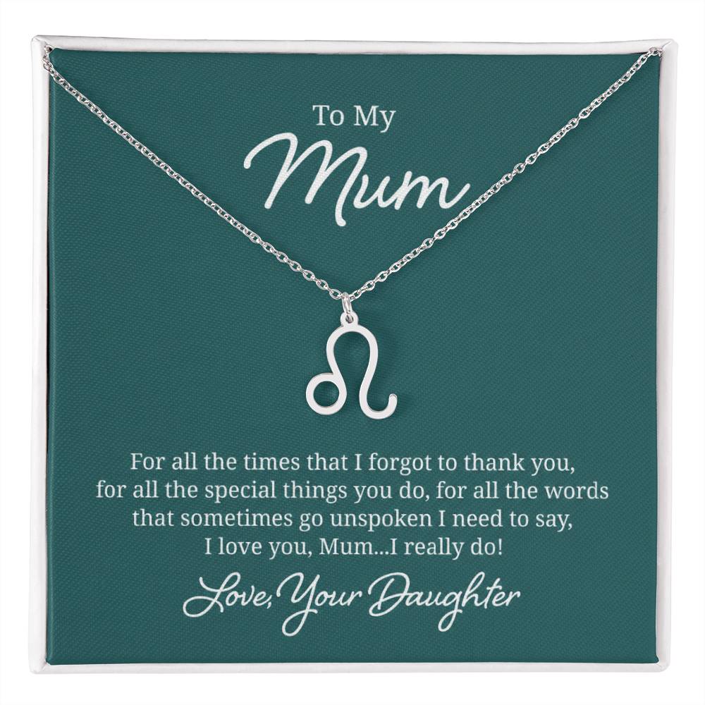 To My Mum Zodiac Symbol Necklace