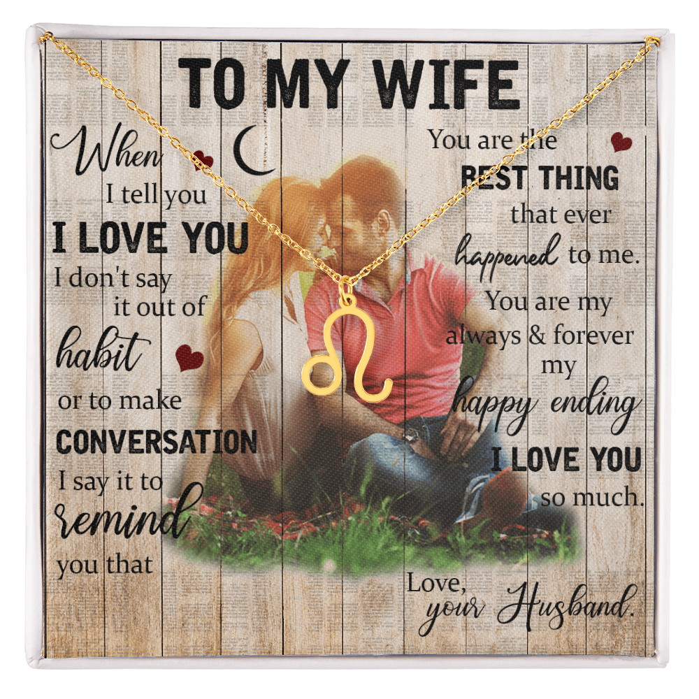 To My Wife Zodiac Symbol Necklace