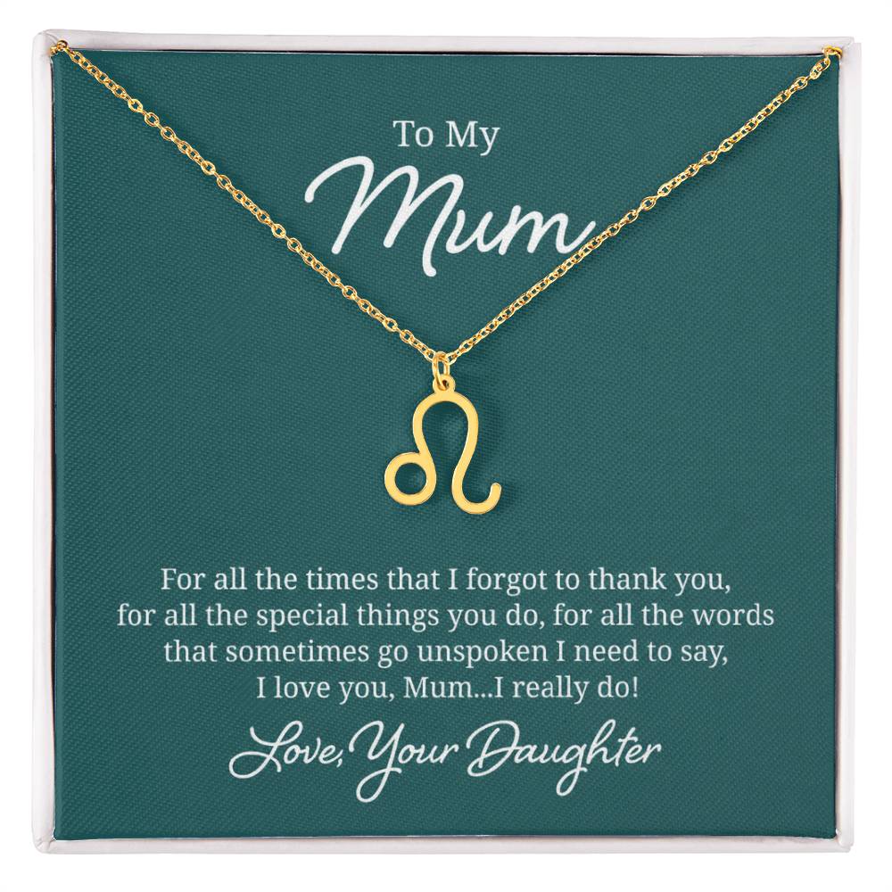 To My Mum Zodiac Symbol Necklace