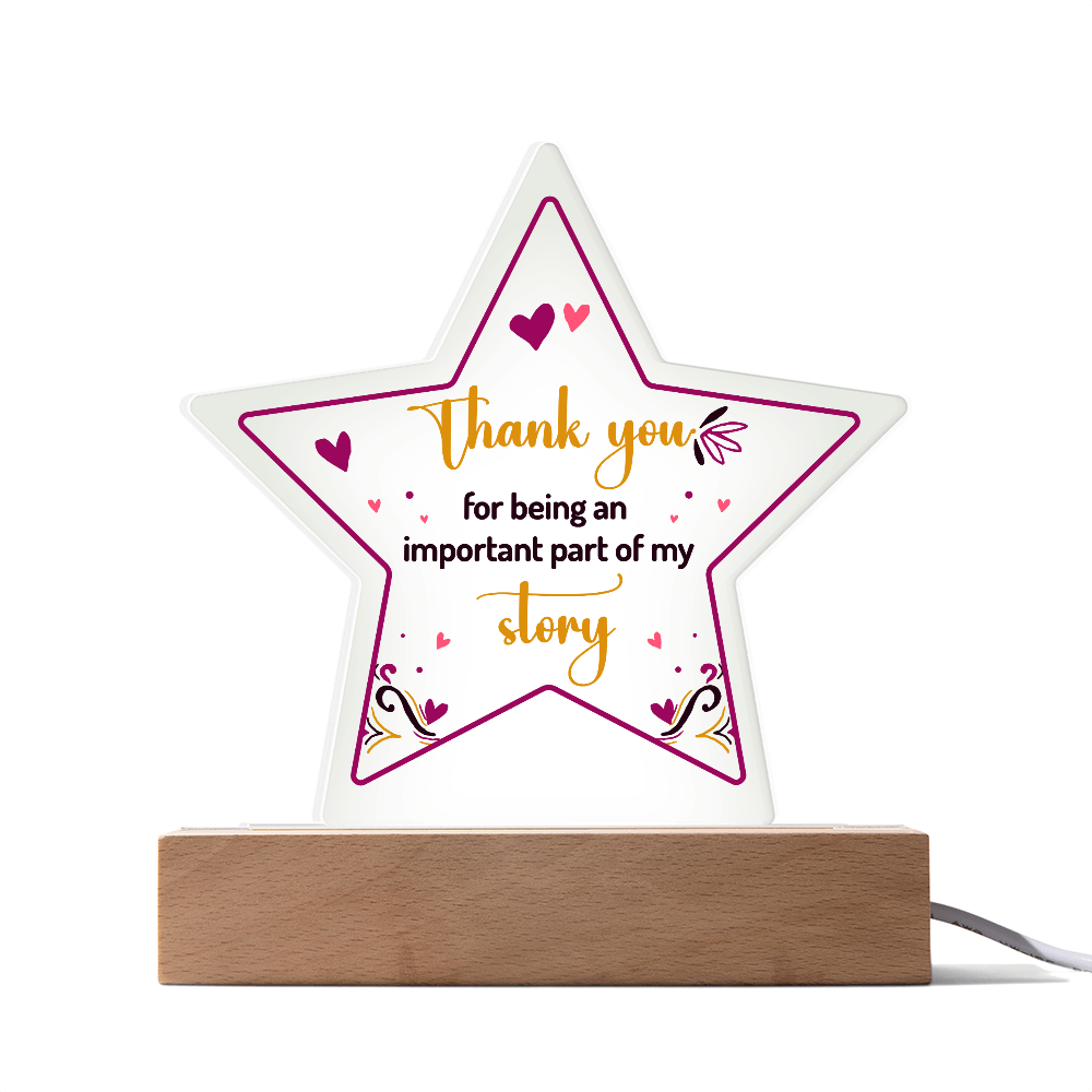 Acrylic Star Plaque Keepsake Gift