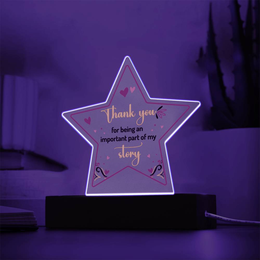Acrylic Star Plaque Keepsake Gift