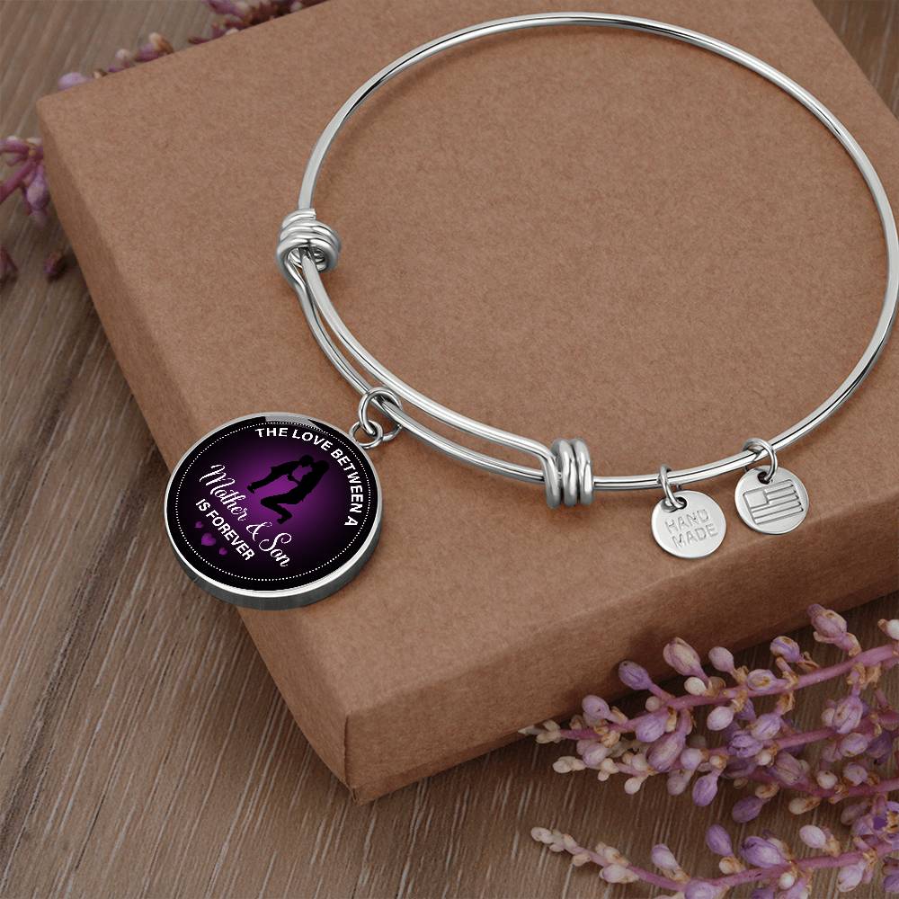 The Love Between a Mother and Son Is Forever Circle Bangle