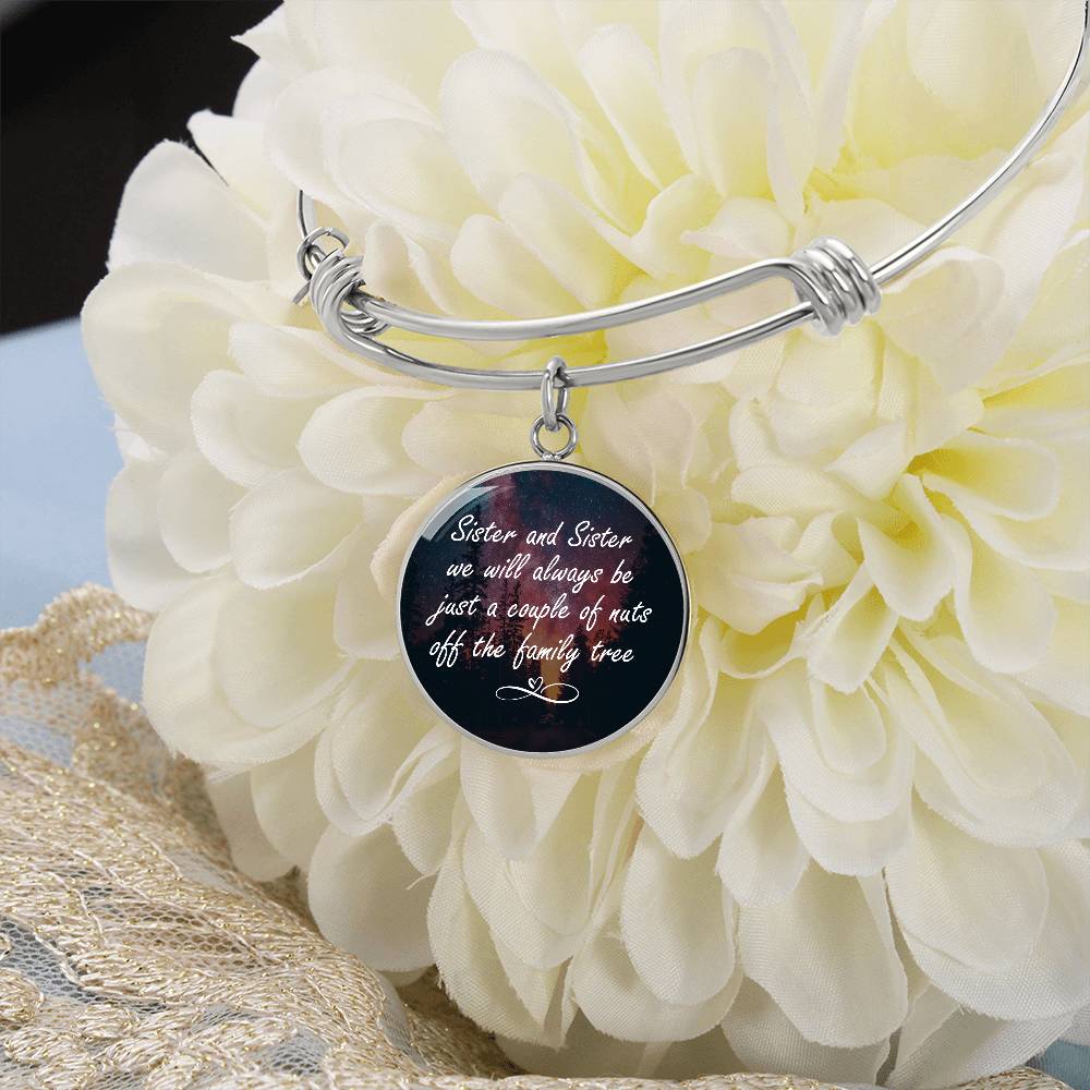 Sister and Sister Couple of Nuts Family Tree Circle Bangle