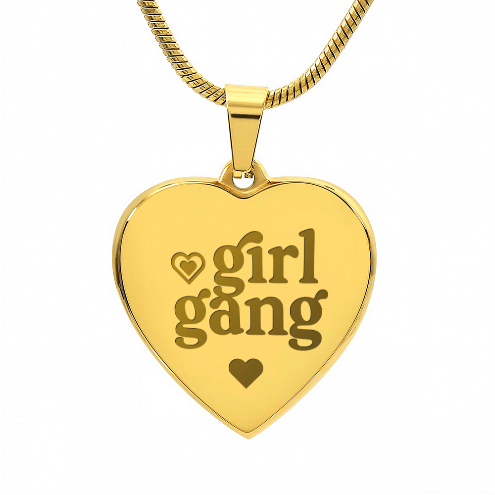 Girl Gang Engraved Heart Necklace