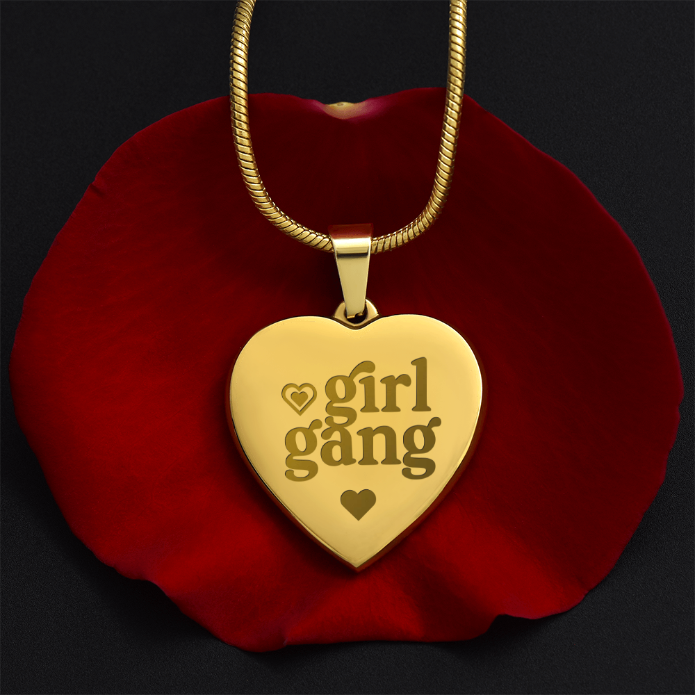 Girl Gang Engraved Heart Necklace