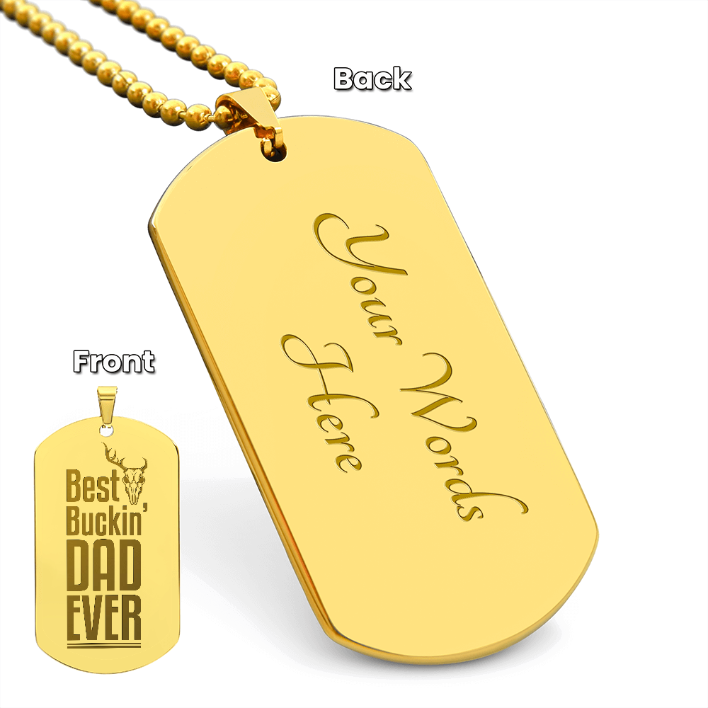 To My Dad – My Hero Engraved Dog Tag Necklace
