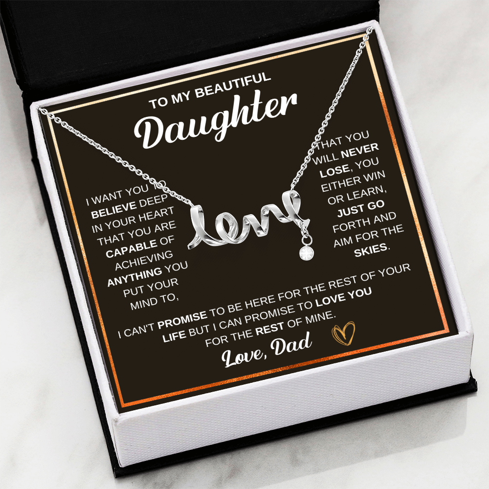 To My Beautiful Daughter - Scripted Love Necklace