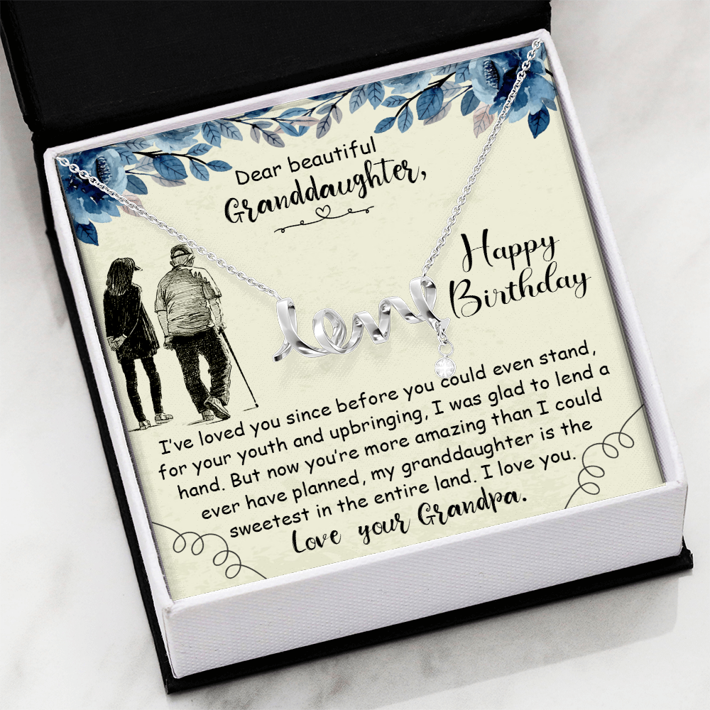 Dear Beautiful Granddaughter - Scripted Love Necklace