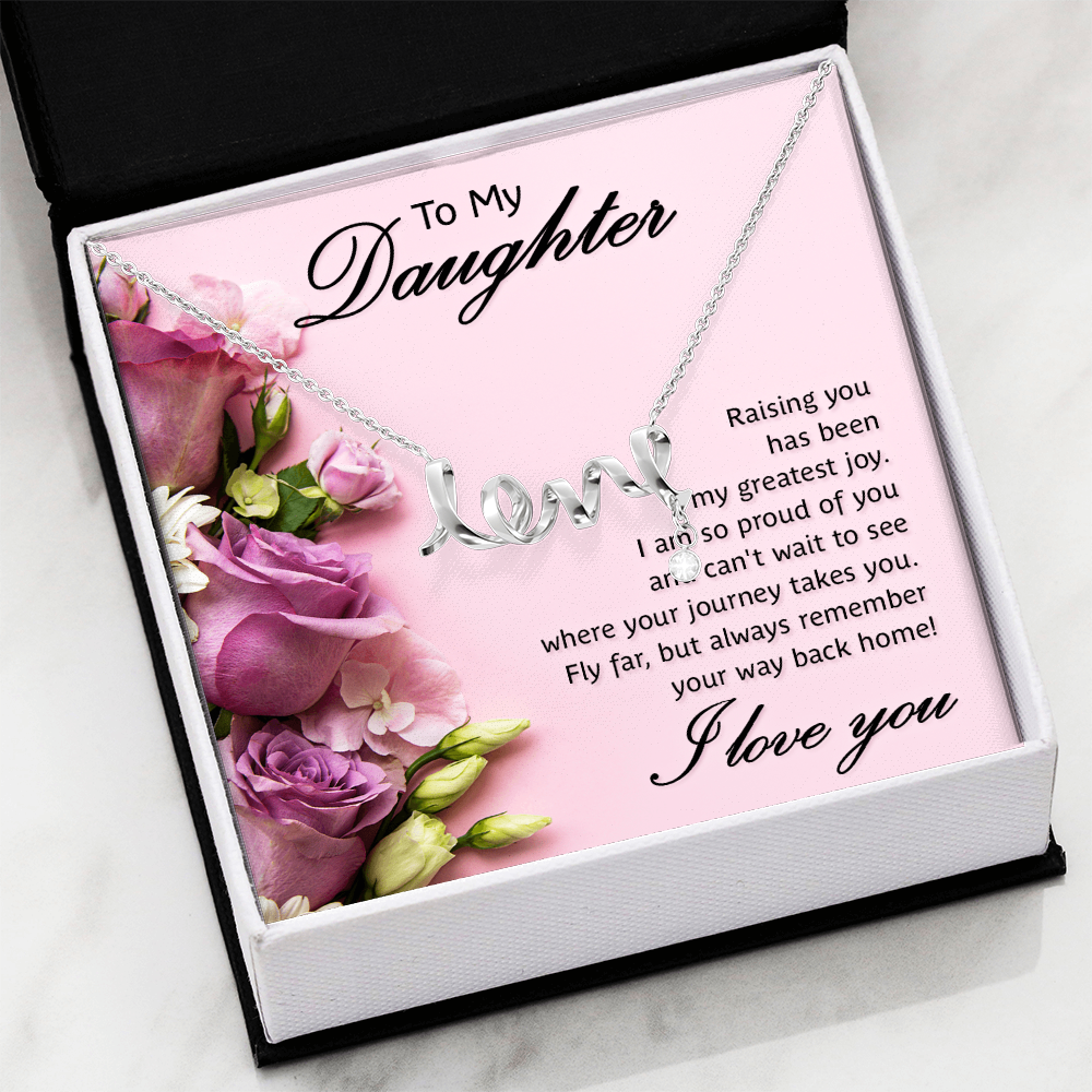 To My Daughter Greatest Joy Scripted Love Necklace
