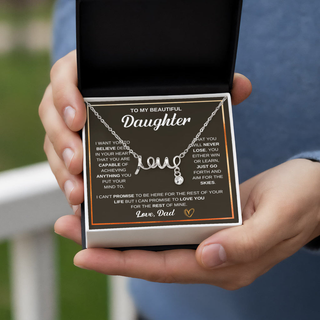 To My Beautiful Daughter - Scripted Love Necklace